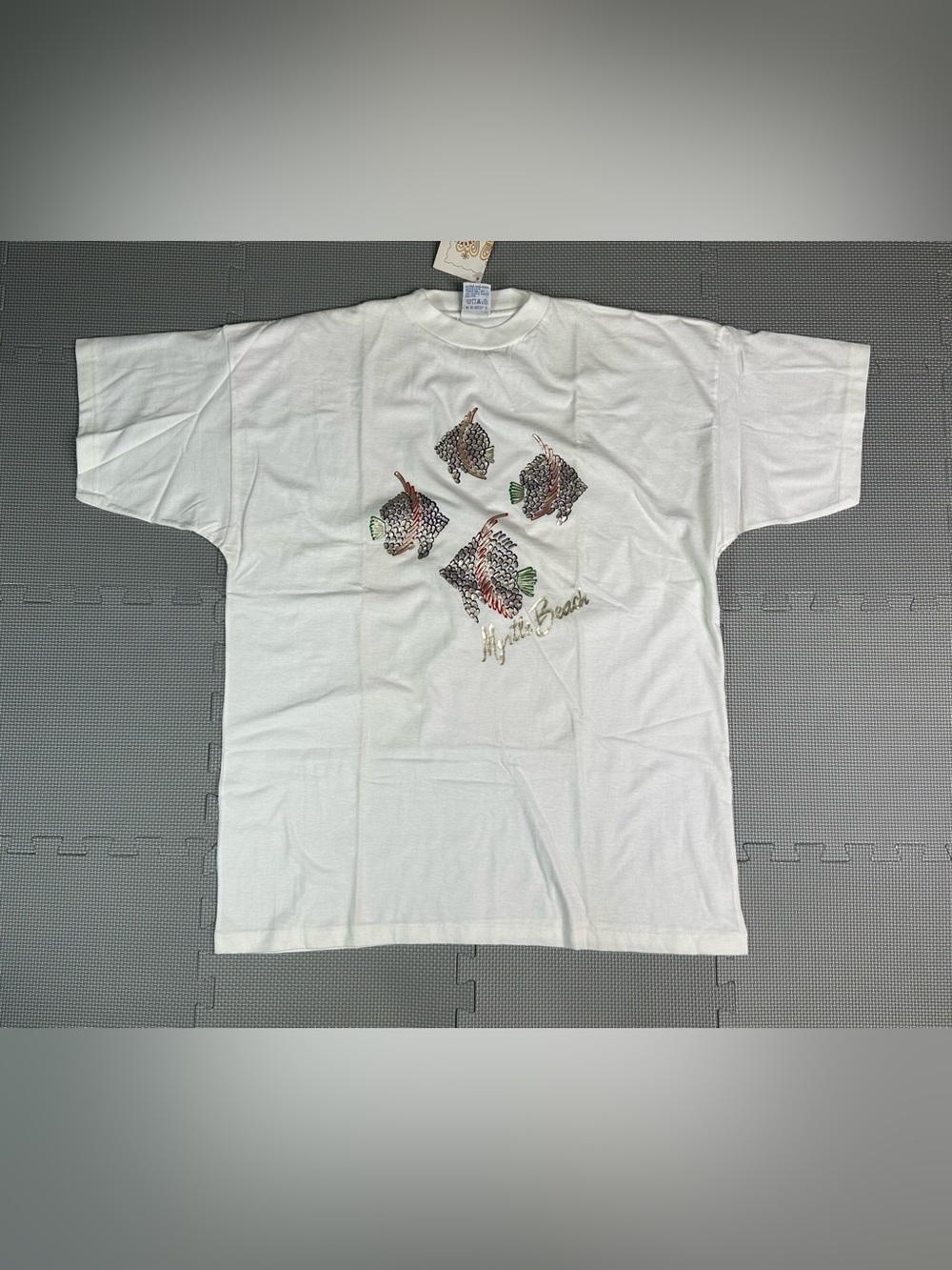 Davison’s Of Bermuda T-shirt Women’s L Oversized Sparkling Fish Myrtle Beach SC